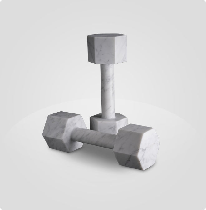 bianco dumbbells a'object