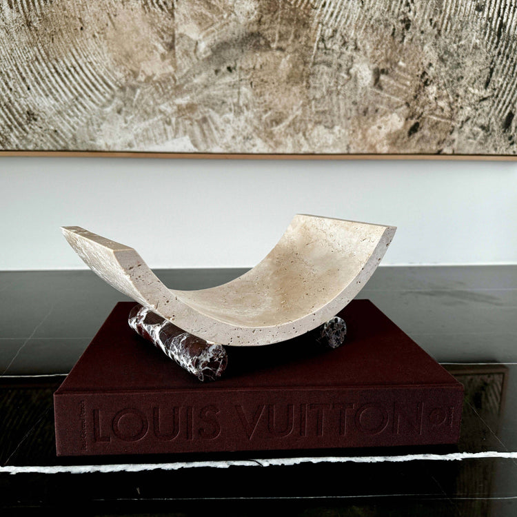 Travertine - Rosso Curved Tray A'Object